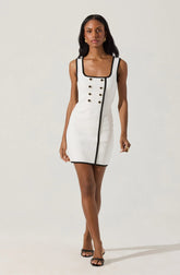 Contrast Trim Knit Mini Dress